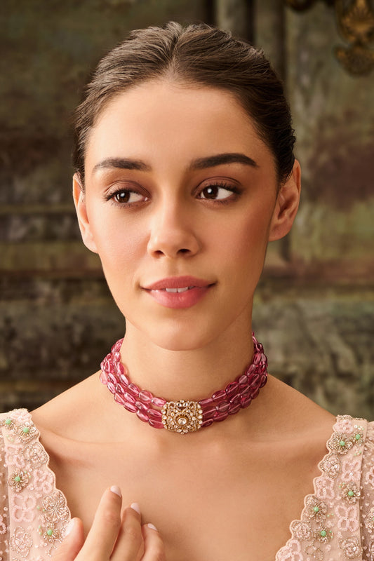 Polki & Cubic Zirconia Choker Necklace 