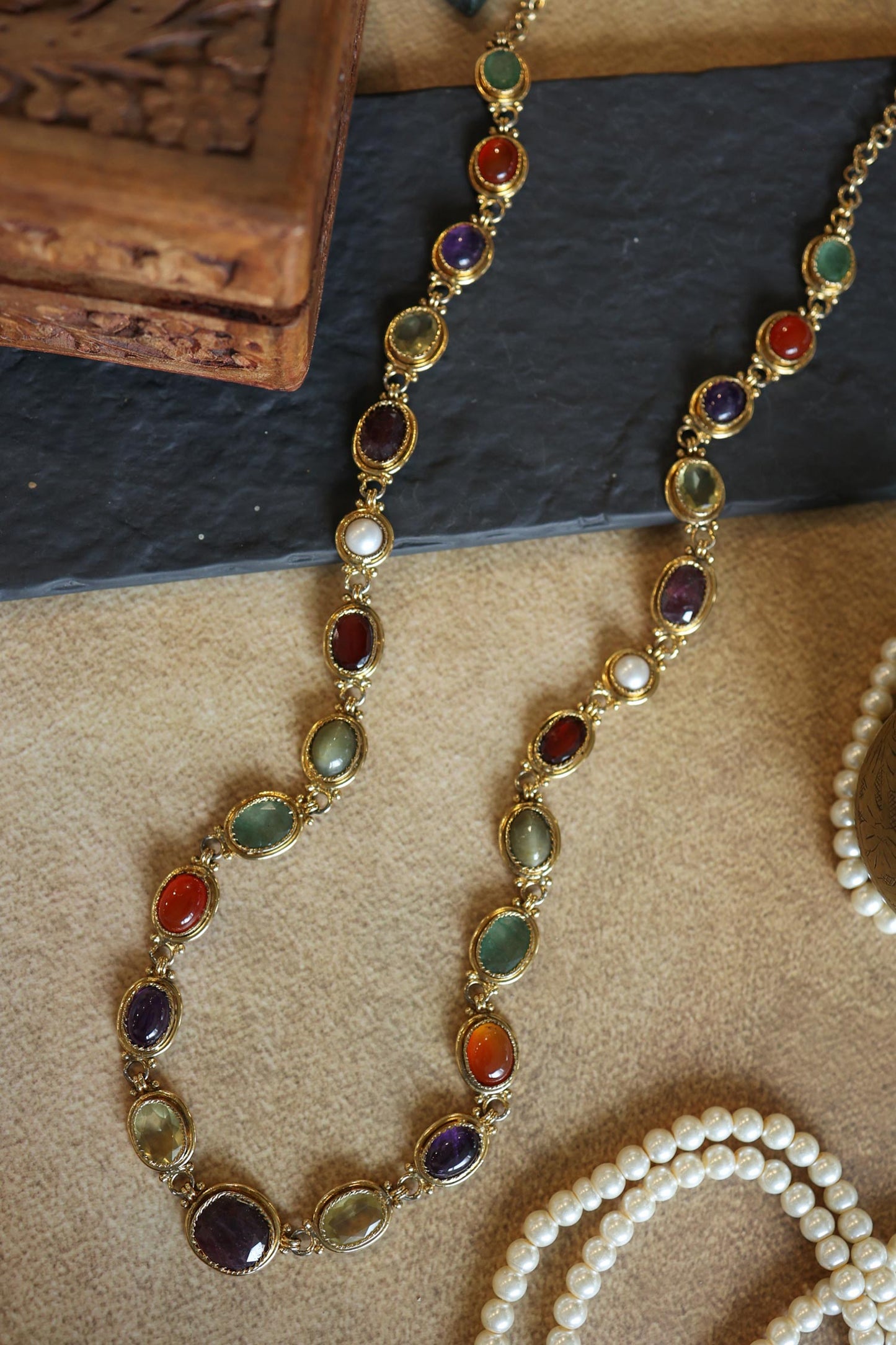 Multicolor Stone Embellished Necklace 