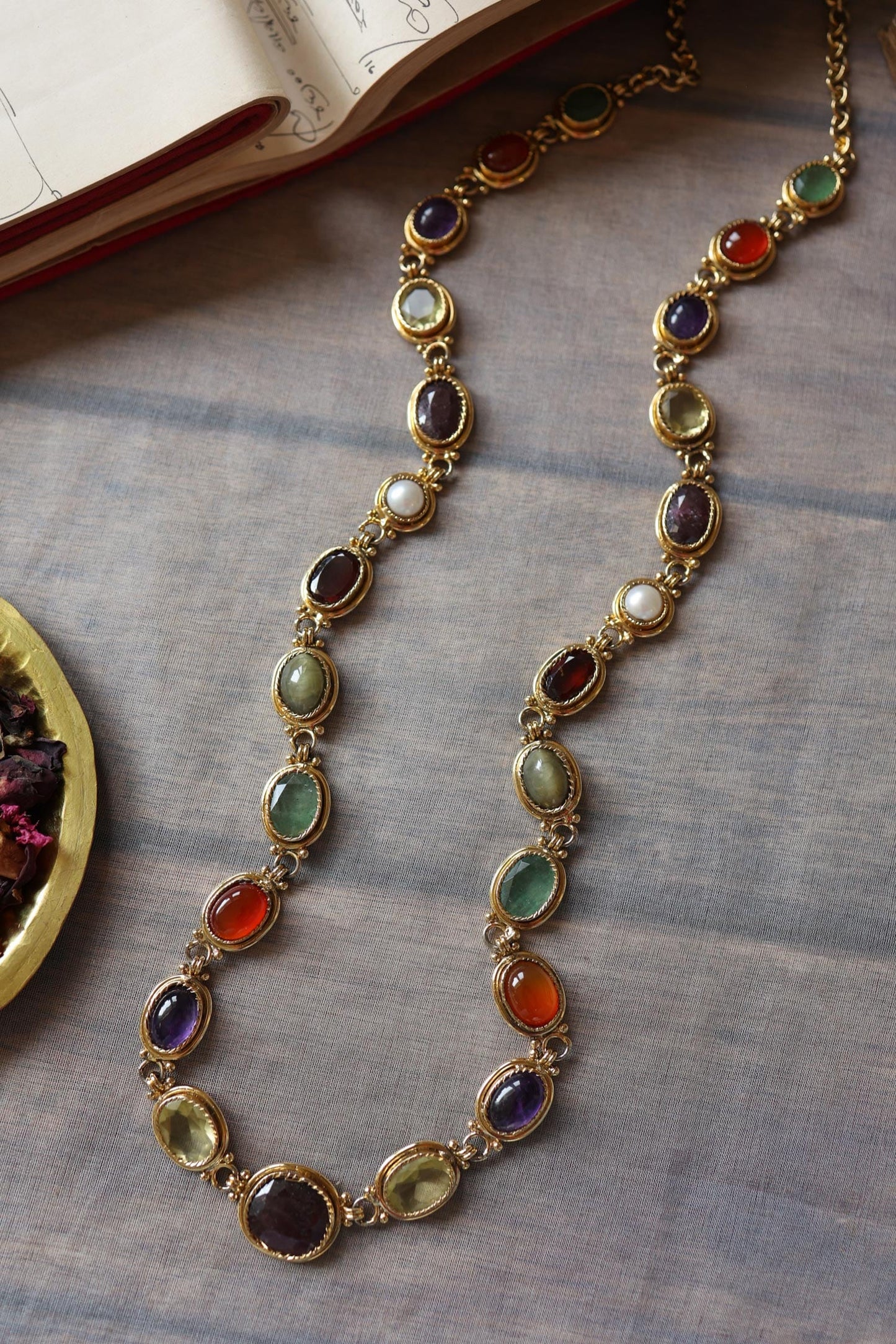 Multicolor Stone Embellished Necklace 