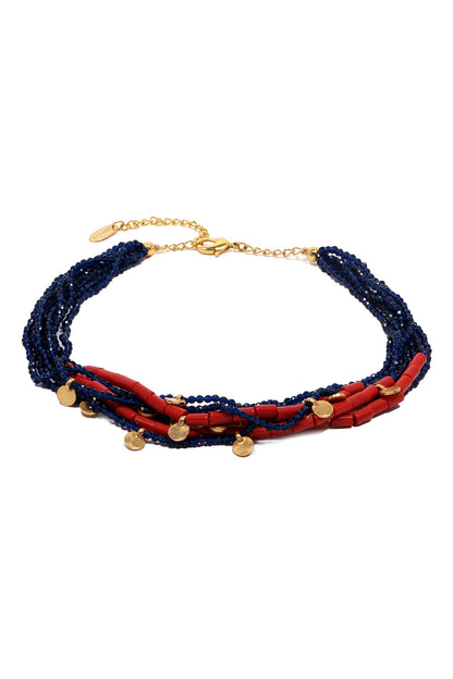 Bead Embellished Contemporary Necklace 