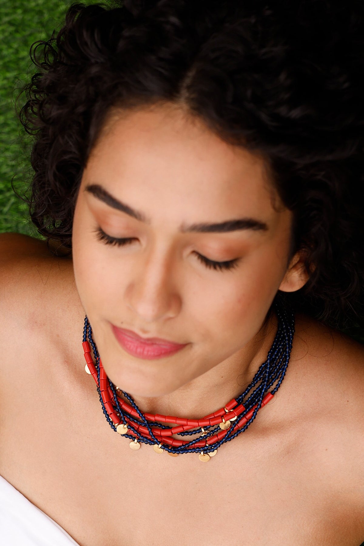 Bead Embellished Contemporary Necklace 