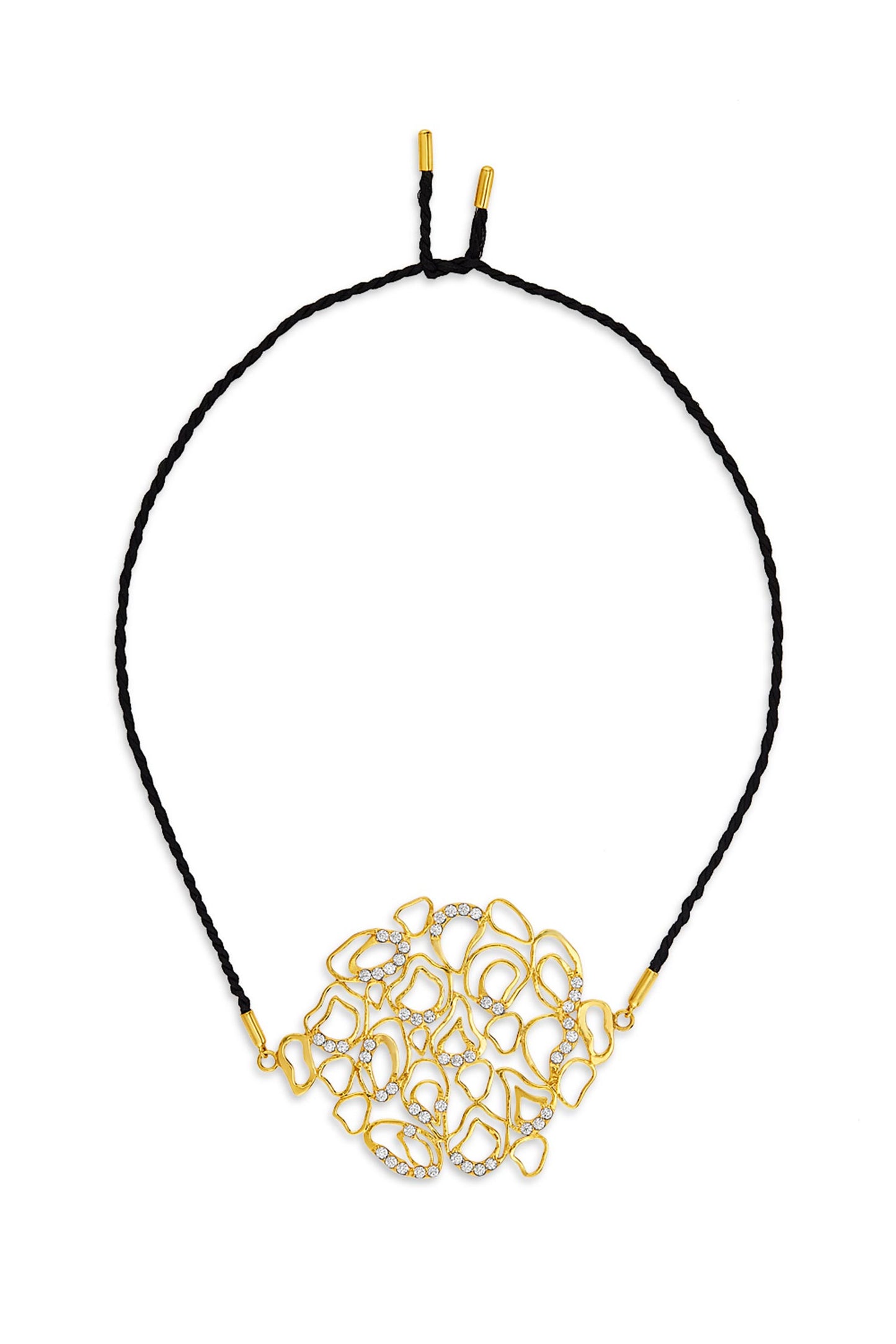 Cubic Zirconia Cutwork Pendant Necklace 