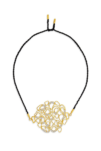 Cubic Zirconia Cutwork Pendant Necklace 