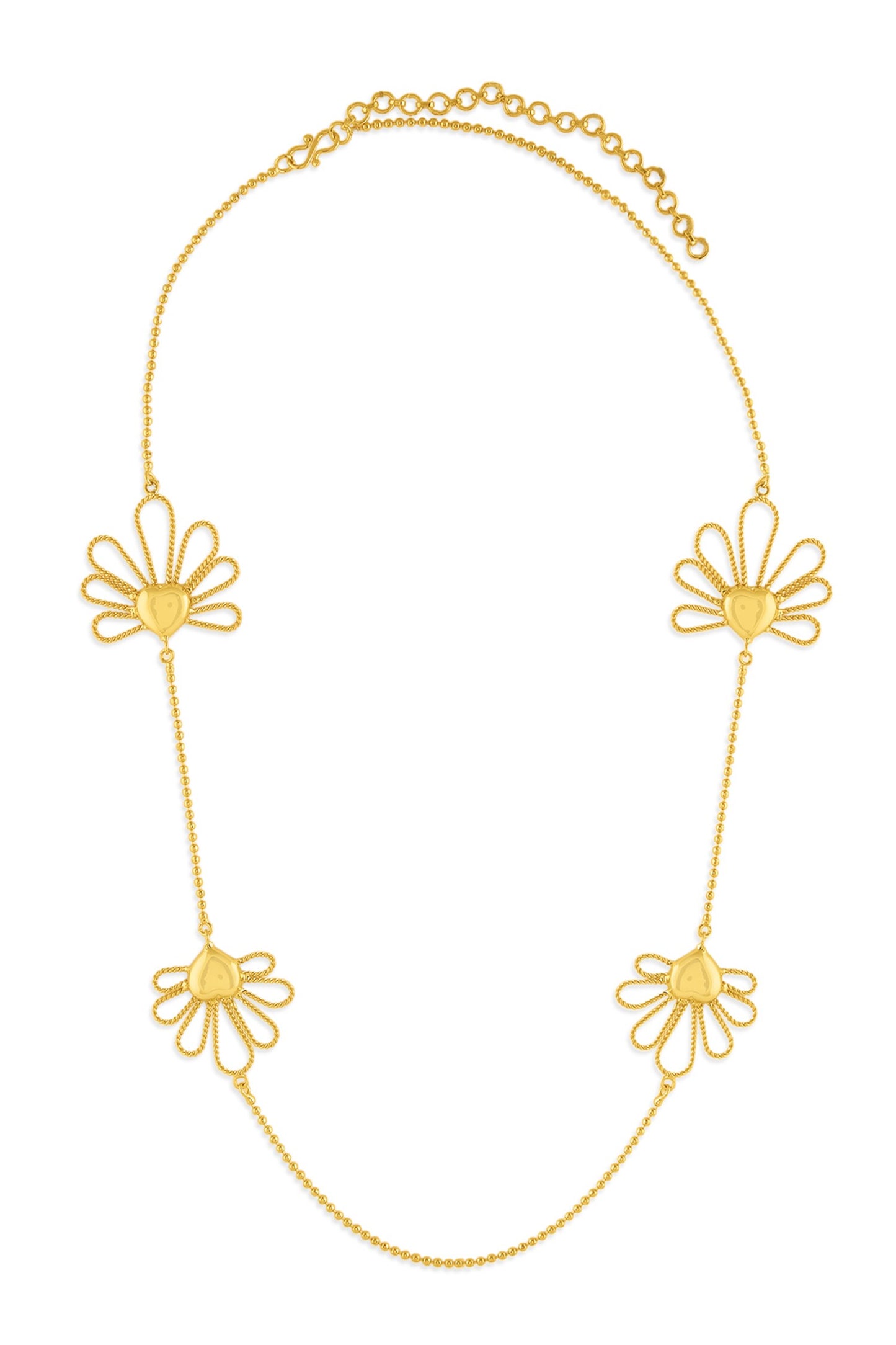Gulabo Petal Long Chain Necklace 