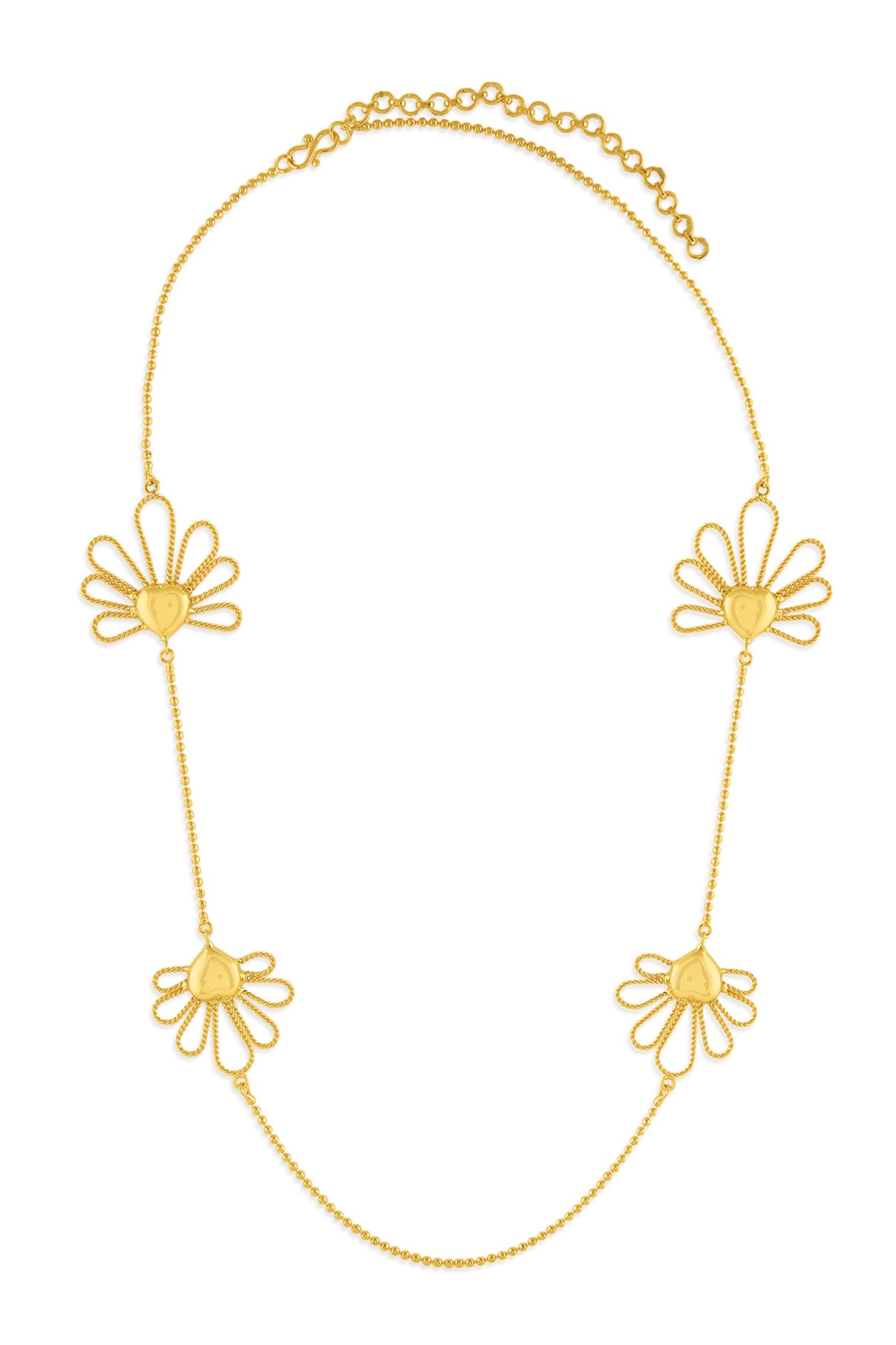 Gulabo Petal Long Chain Necklace 