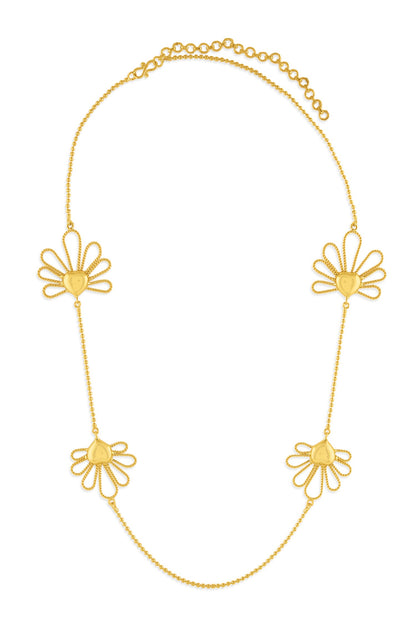 Gulabo Petal Long Chain Necklace 
