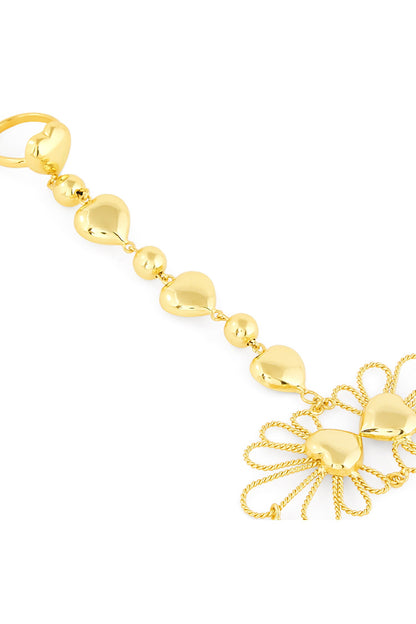 Bloom & Heart Design Hand Harness Bracelet 