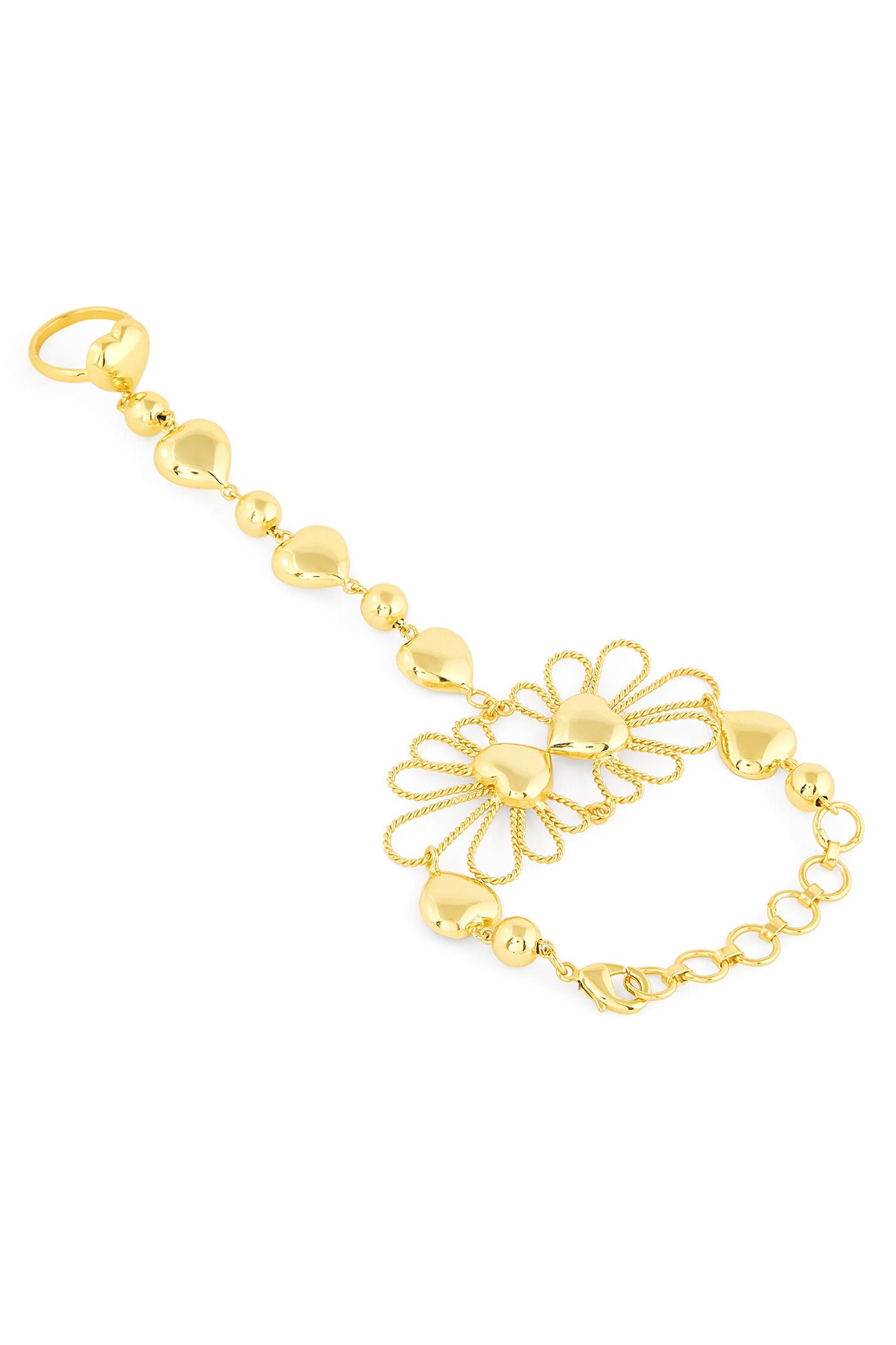 Bloom & Heart Design Hand Harness Bracelet 