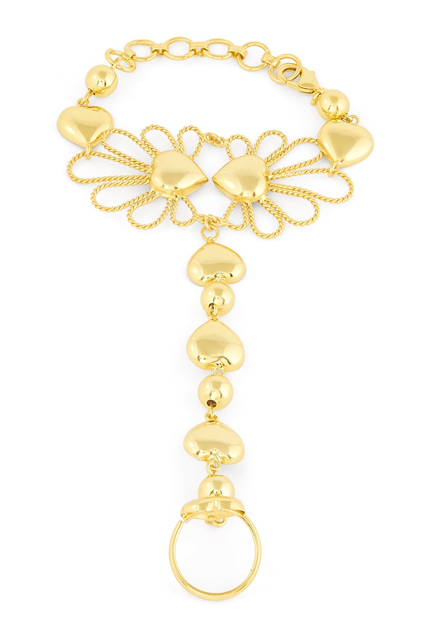 Bloom & Heart Design Hand Harness Bracelet 