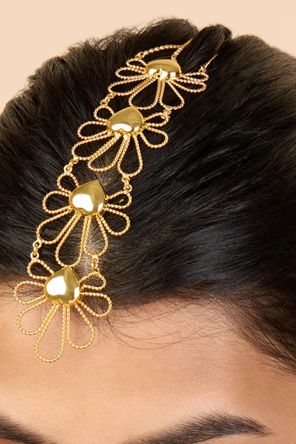 Gold Petal Vine Maangtikka 
