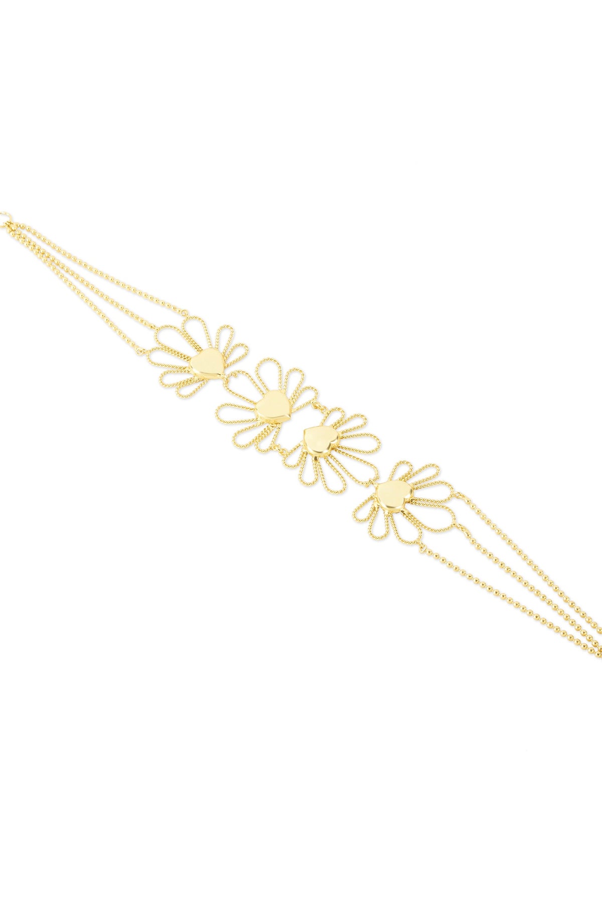 Gold Petal Heart Choker 