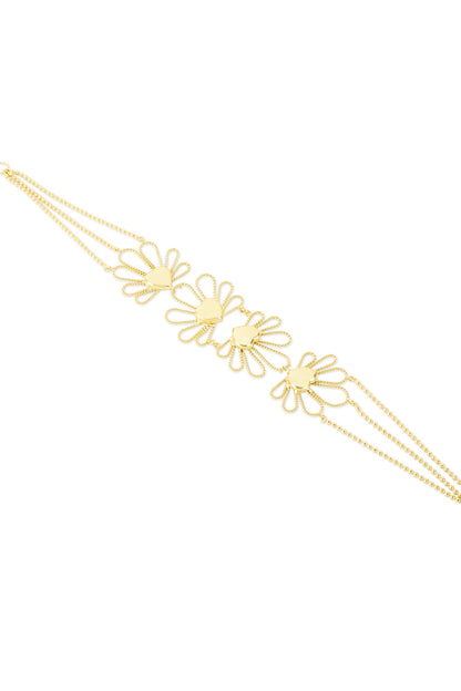 Gold Petal Heart Choker 