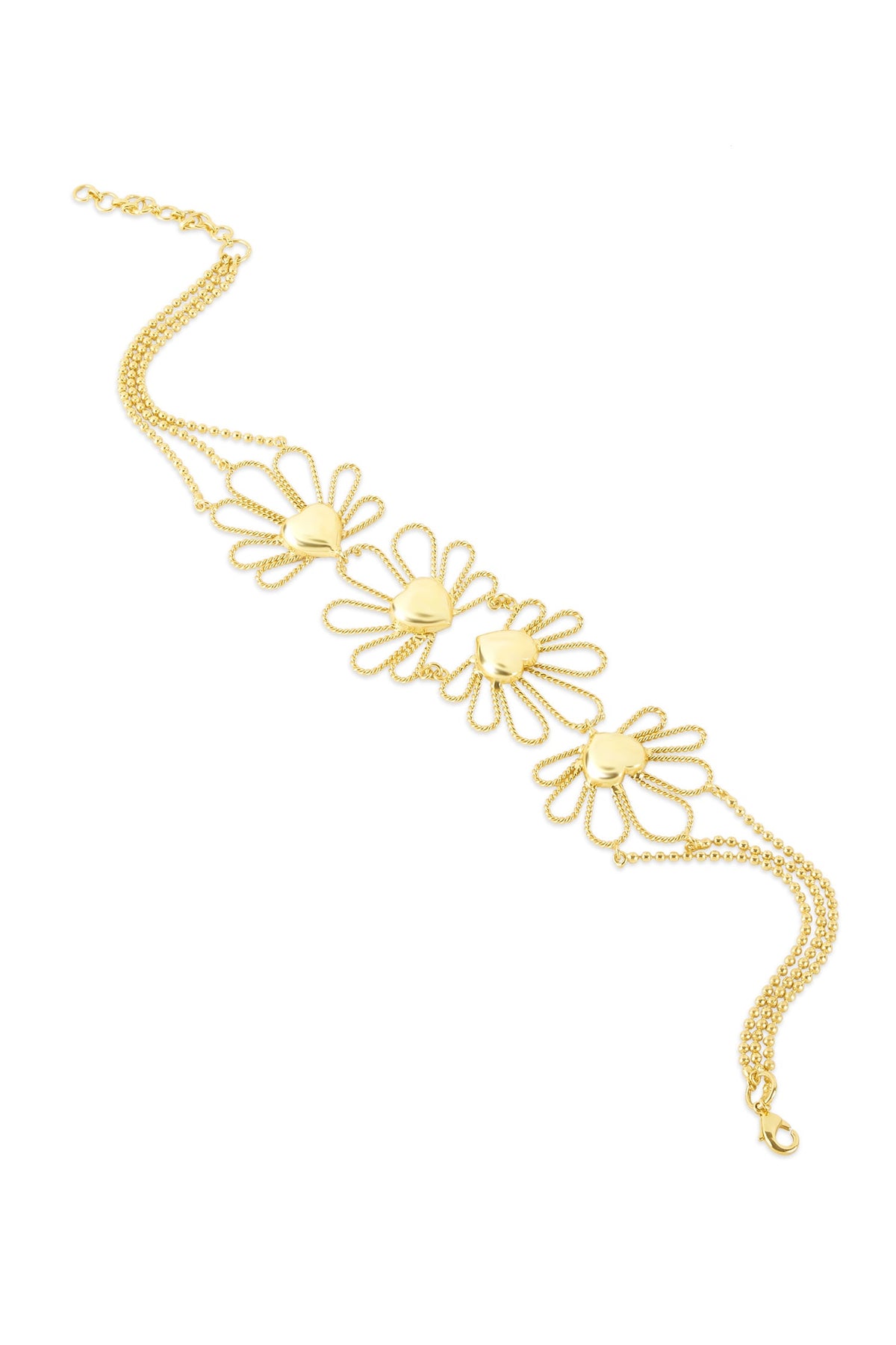 Gold Petal Heart Choker 
