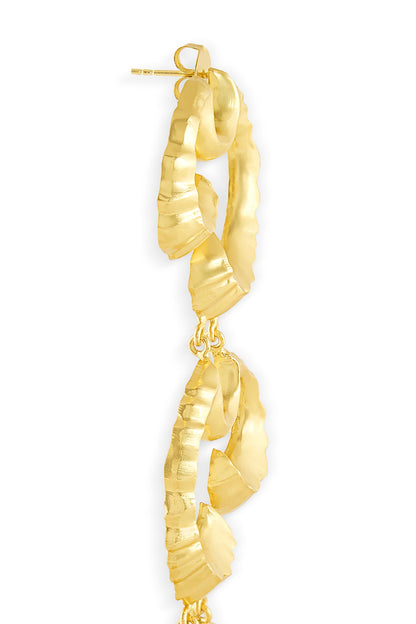 Gold Wave Textured Duster Earrings 