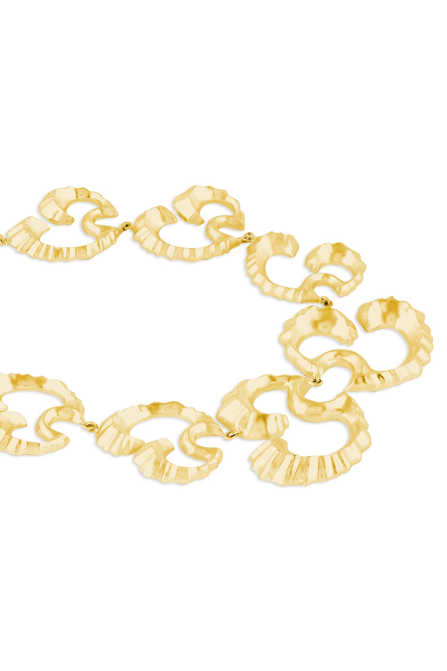 Gold Textured Coral Wave Choker 