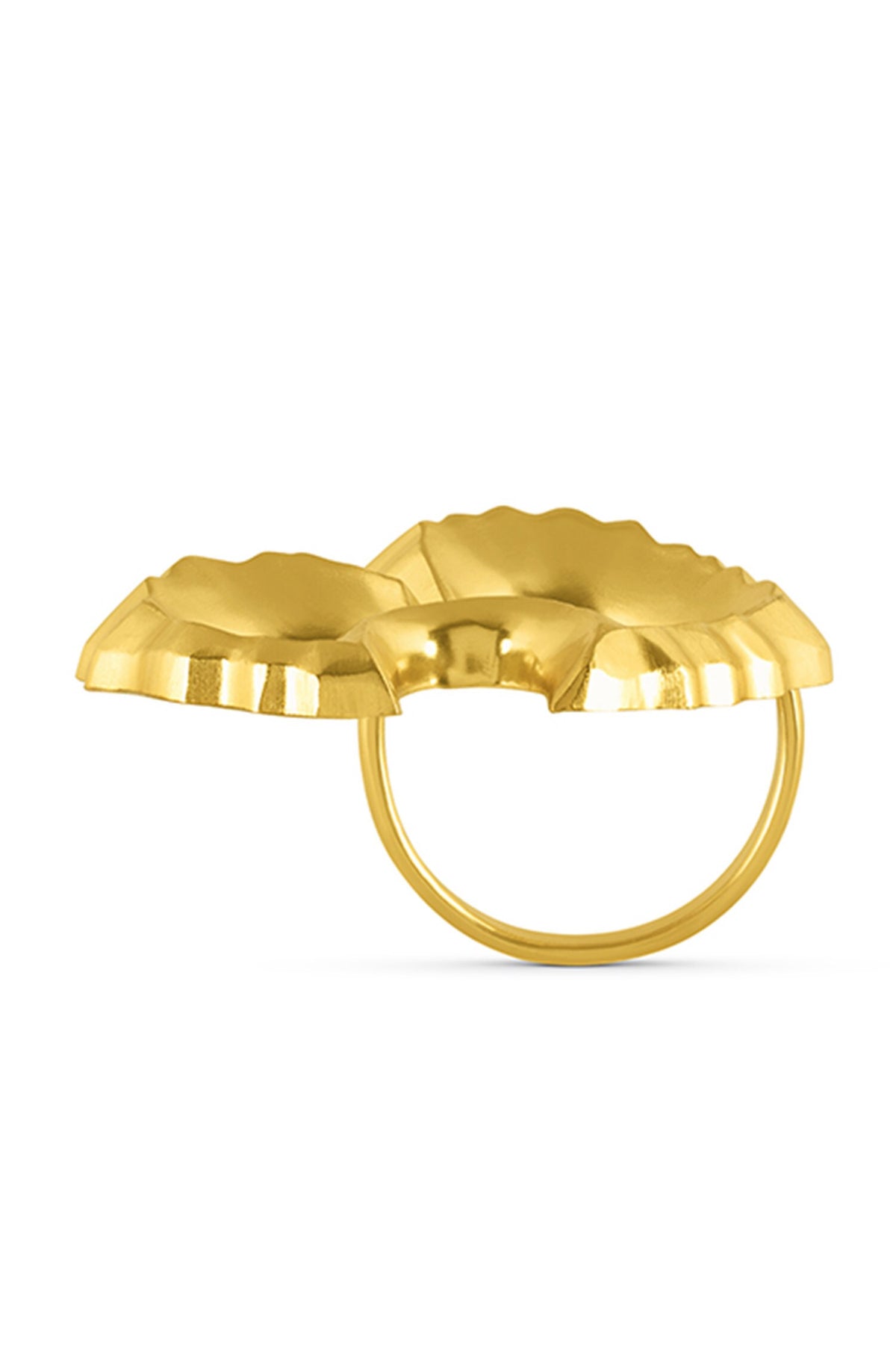 Wave Textured Gold Ring 