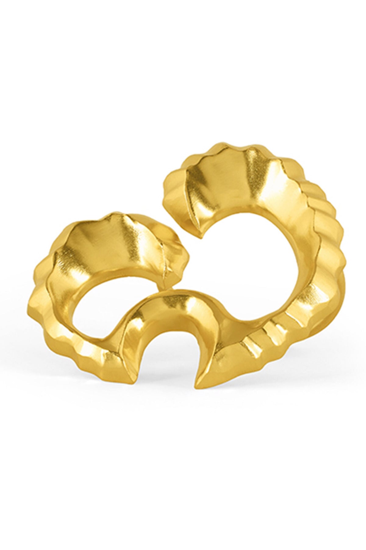 Wave Textured Gold Ring 