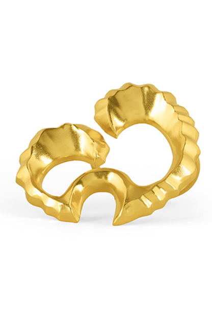 Wave Textured Gold Ring 