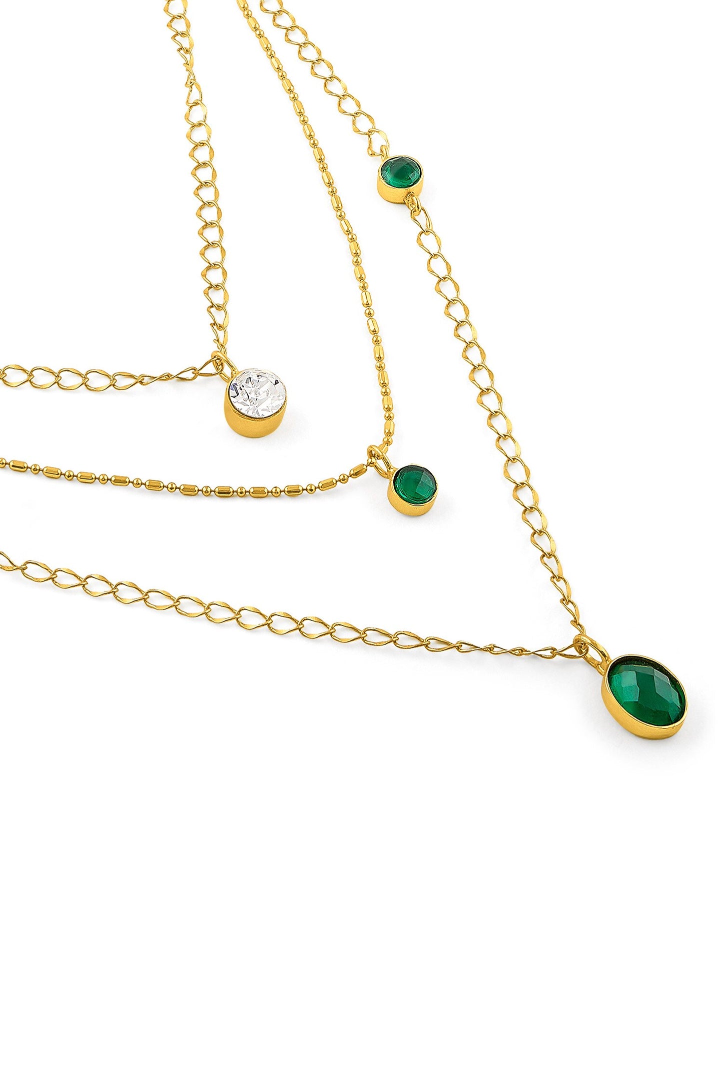 Gold Layered Stone Necklace 