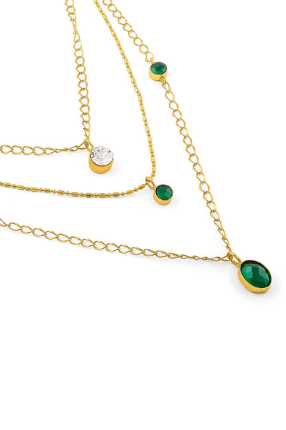 Gold Layered Stone Necklace 