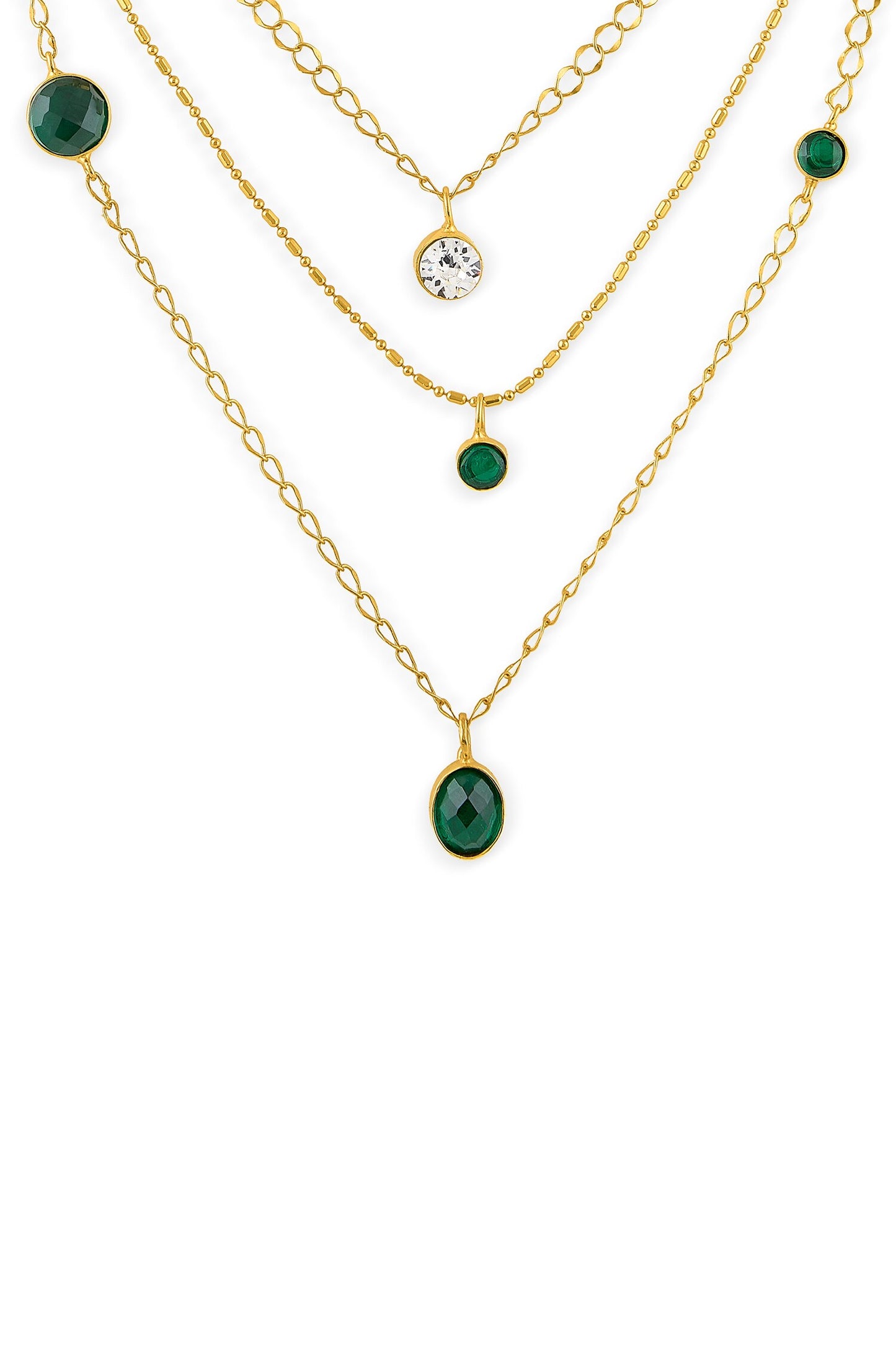 Gold Layered Stone Necklace 