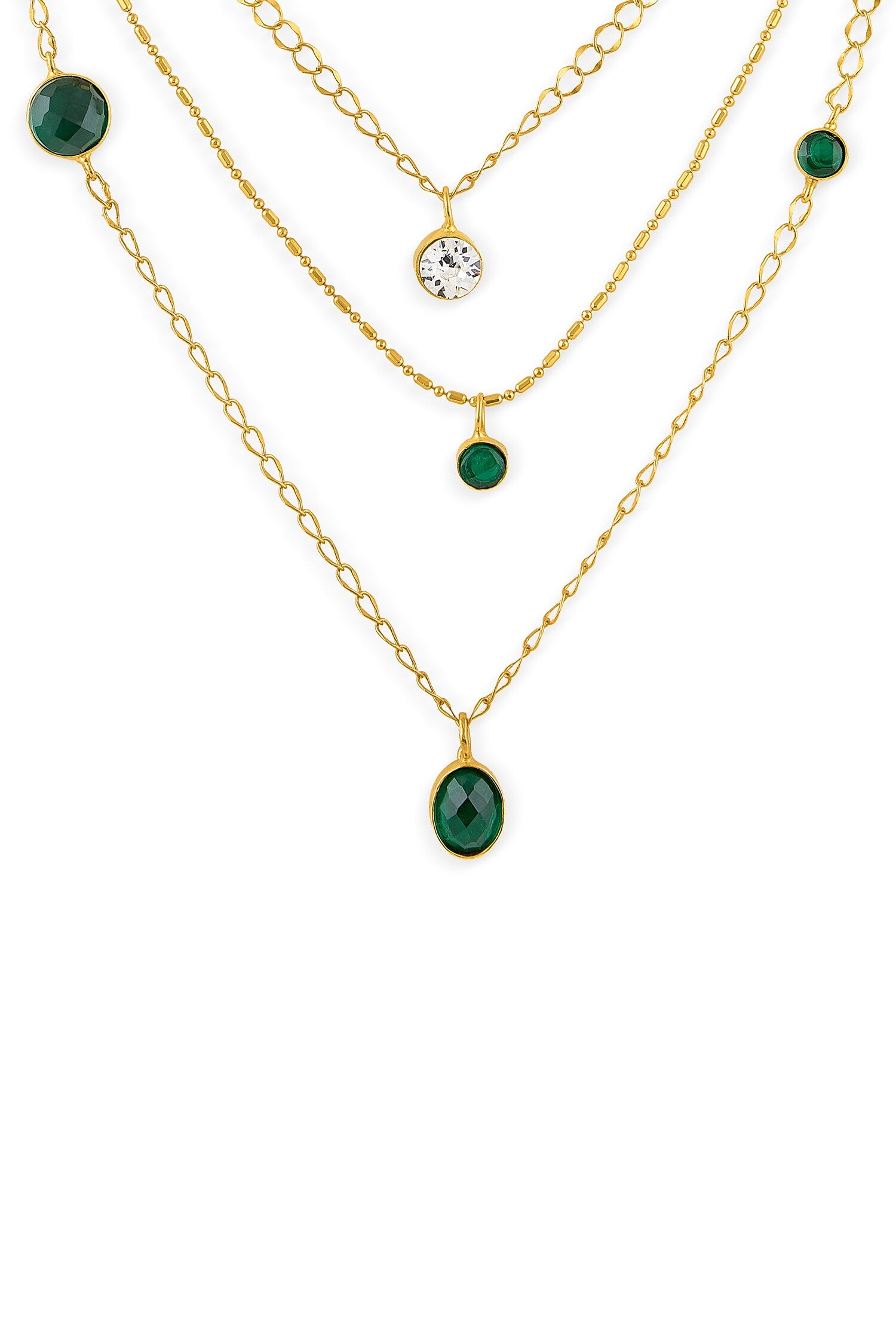 Gold Layered Stone Necklace 