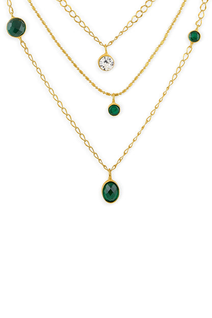 Gold Layered Stone Necklace 