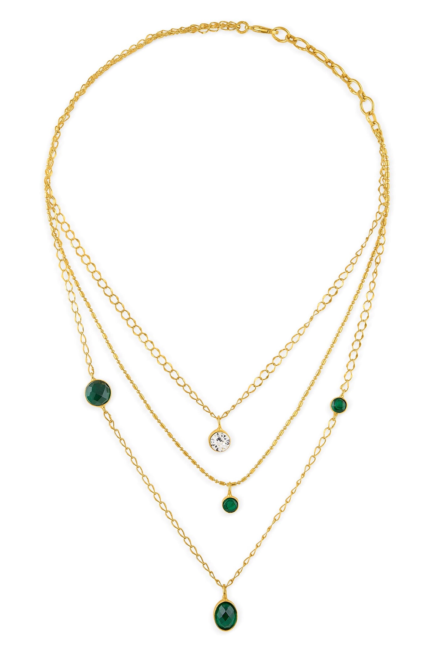 Gold Layered Stone Necklace 