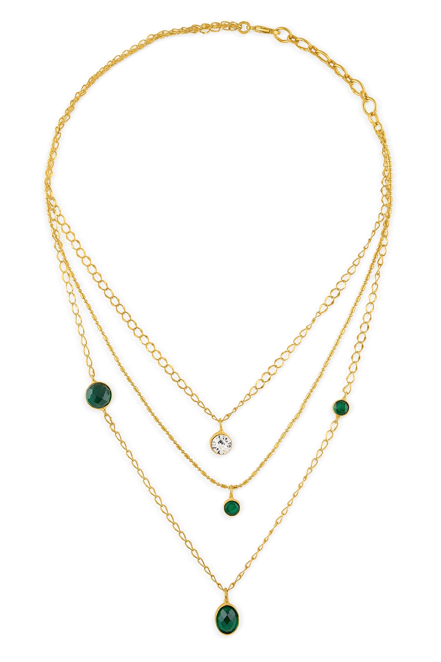 Gold Layered Stone Necklace 