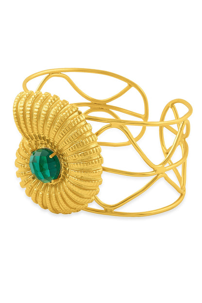 Seashell Motif Stone Studded Cuff 