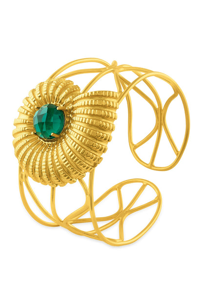 Seashell Motif Stone Studded Cuff 