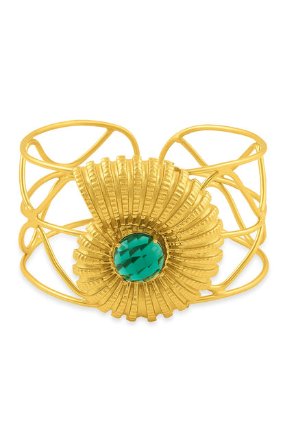 Seashell Motif Stone Studded Cuff 