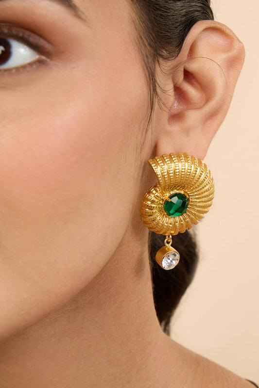 Gold Shell Shaped Earrings 