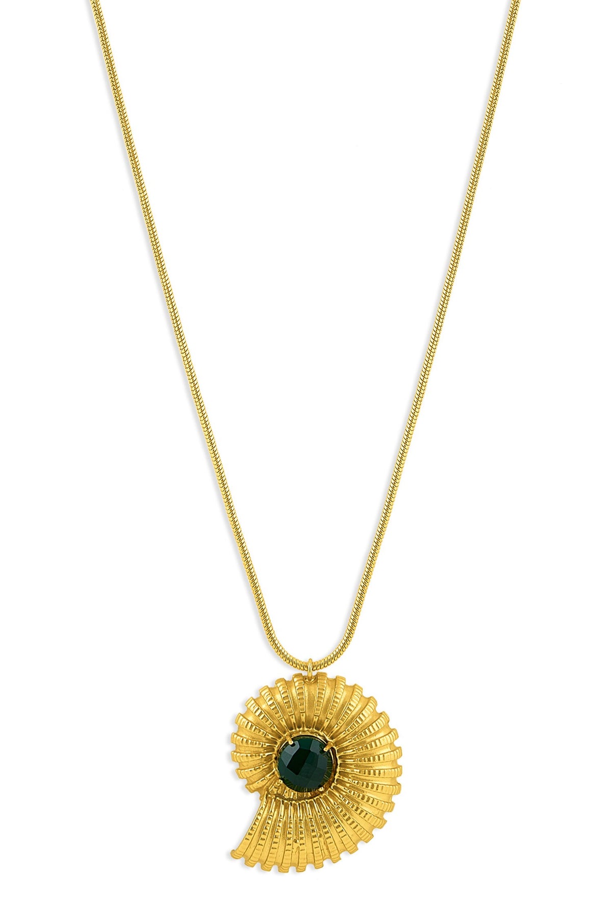 Gold Shell Motif Pendant Necklace 
