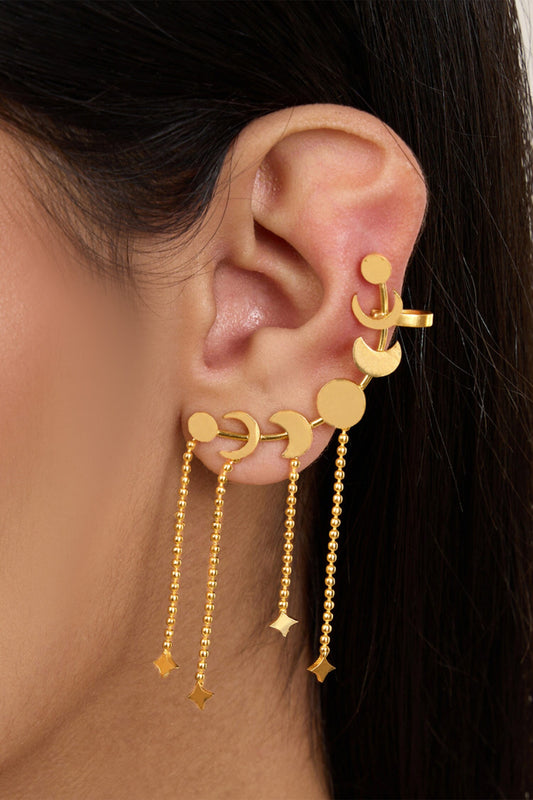 Moon Motif Ear Climber 