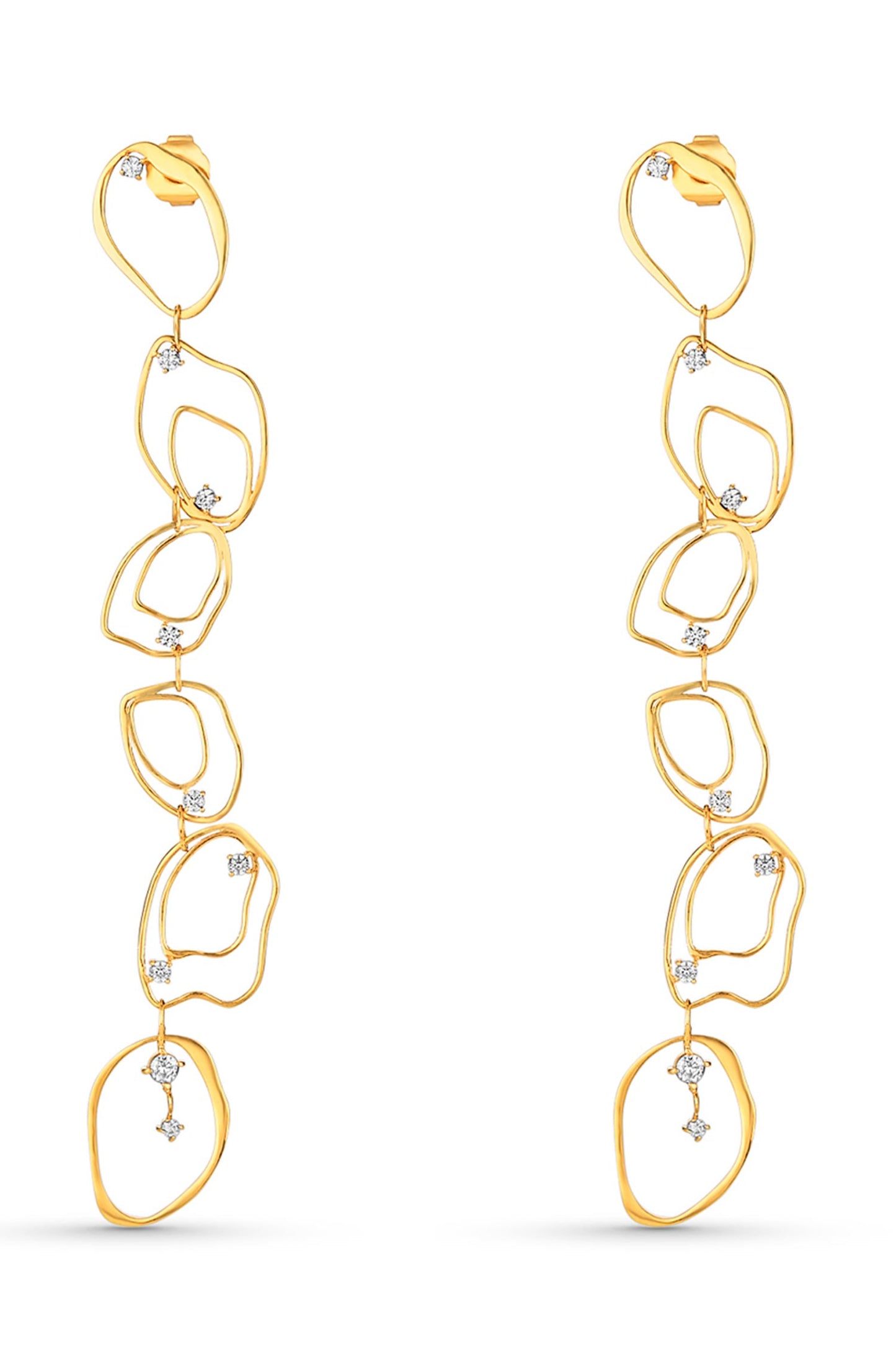 Cubic Zirconia Gold Duster Earrings 