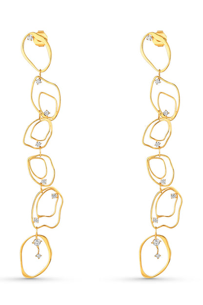 Cubic Zirconia Gold Duster Earrings 