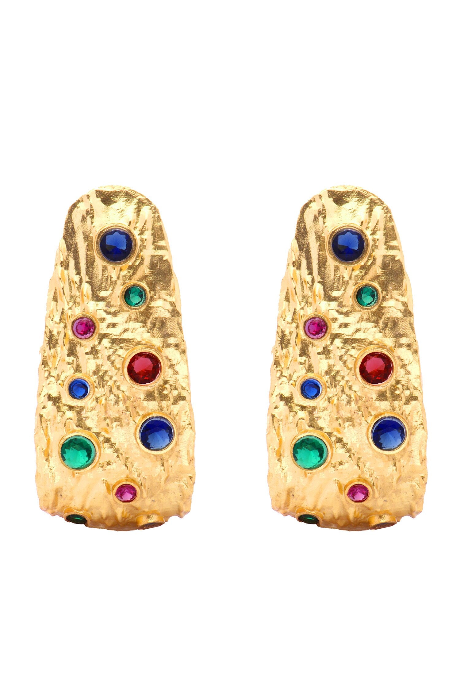 Gold Glass Diamond Hoops 