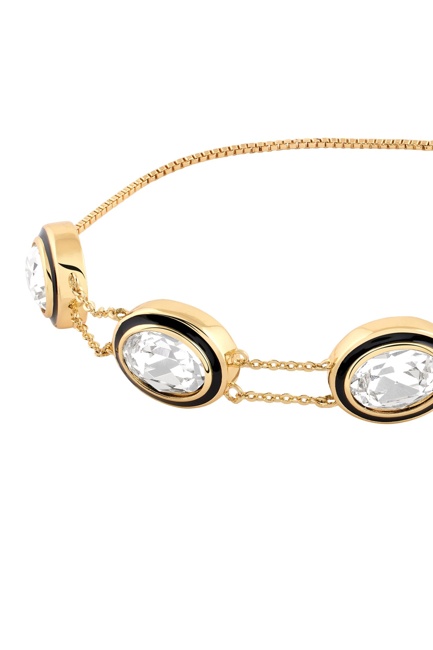 Gold Crystal Bolo Bracelet 