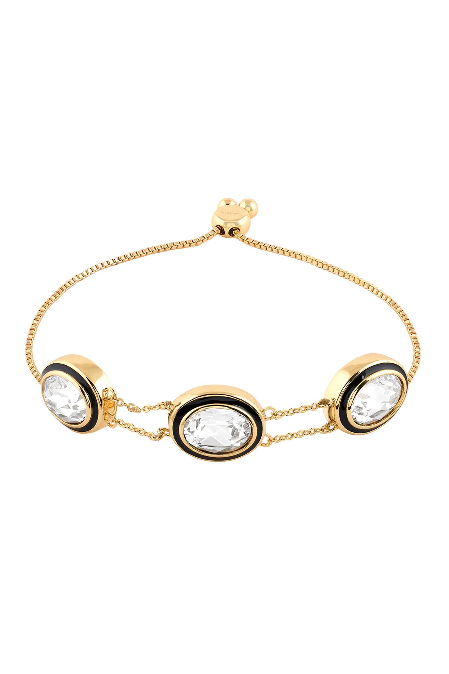 Gold Crystal Bolo Bracelet 
