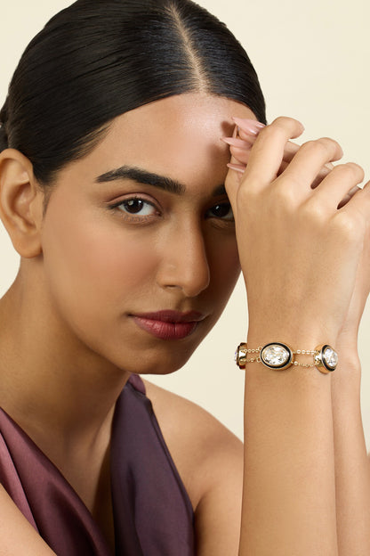 Gold Crystal Bolo Bracelet 