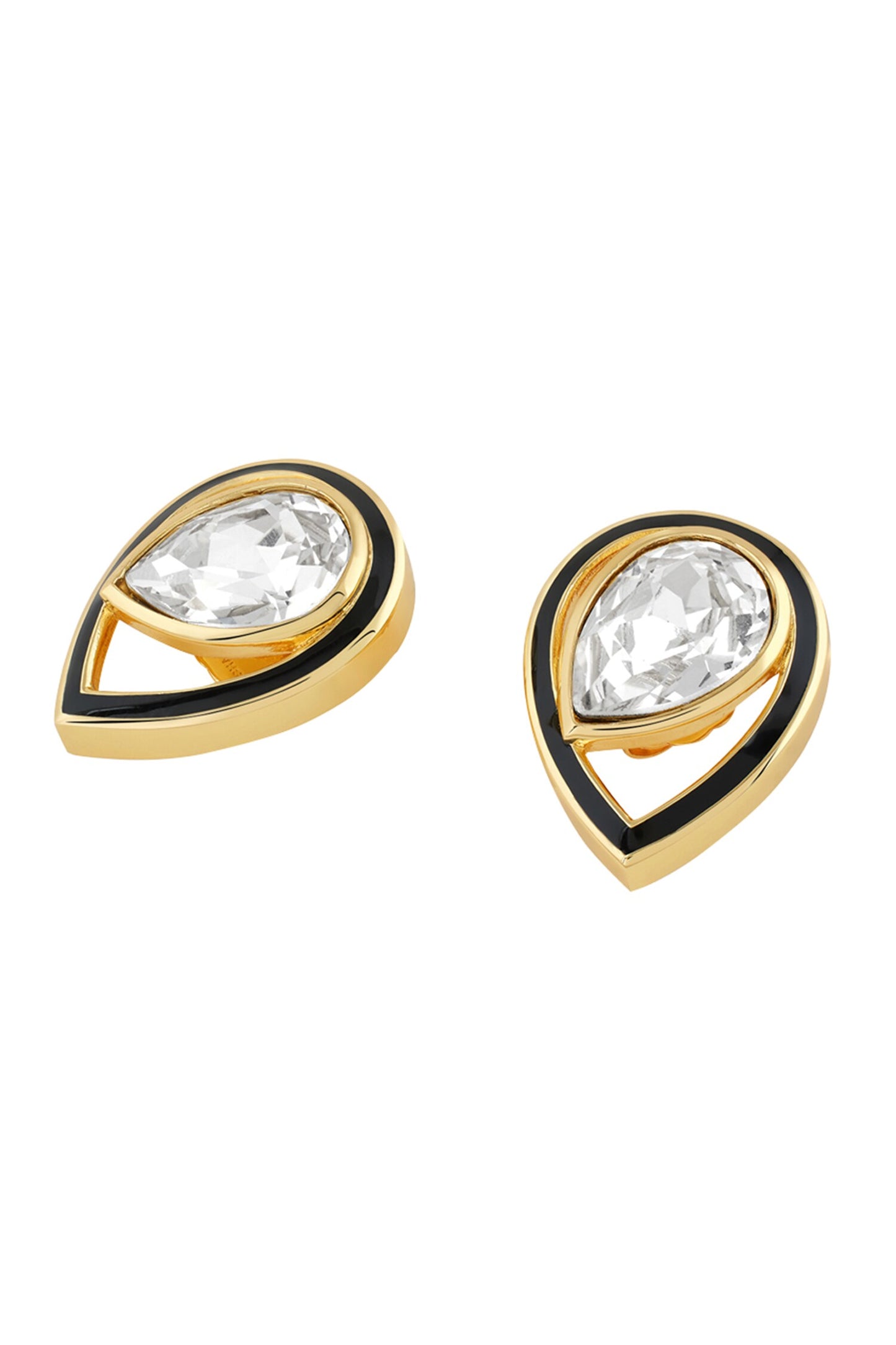 Crystal Embellished Tear Drop Studs 
