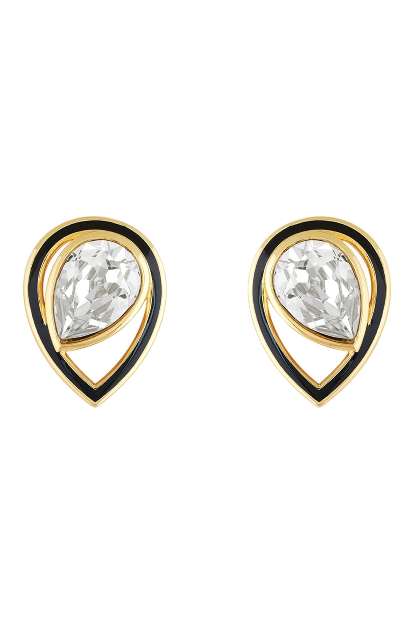 Crystal Embellished Tear Drop Studs 