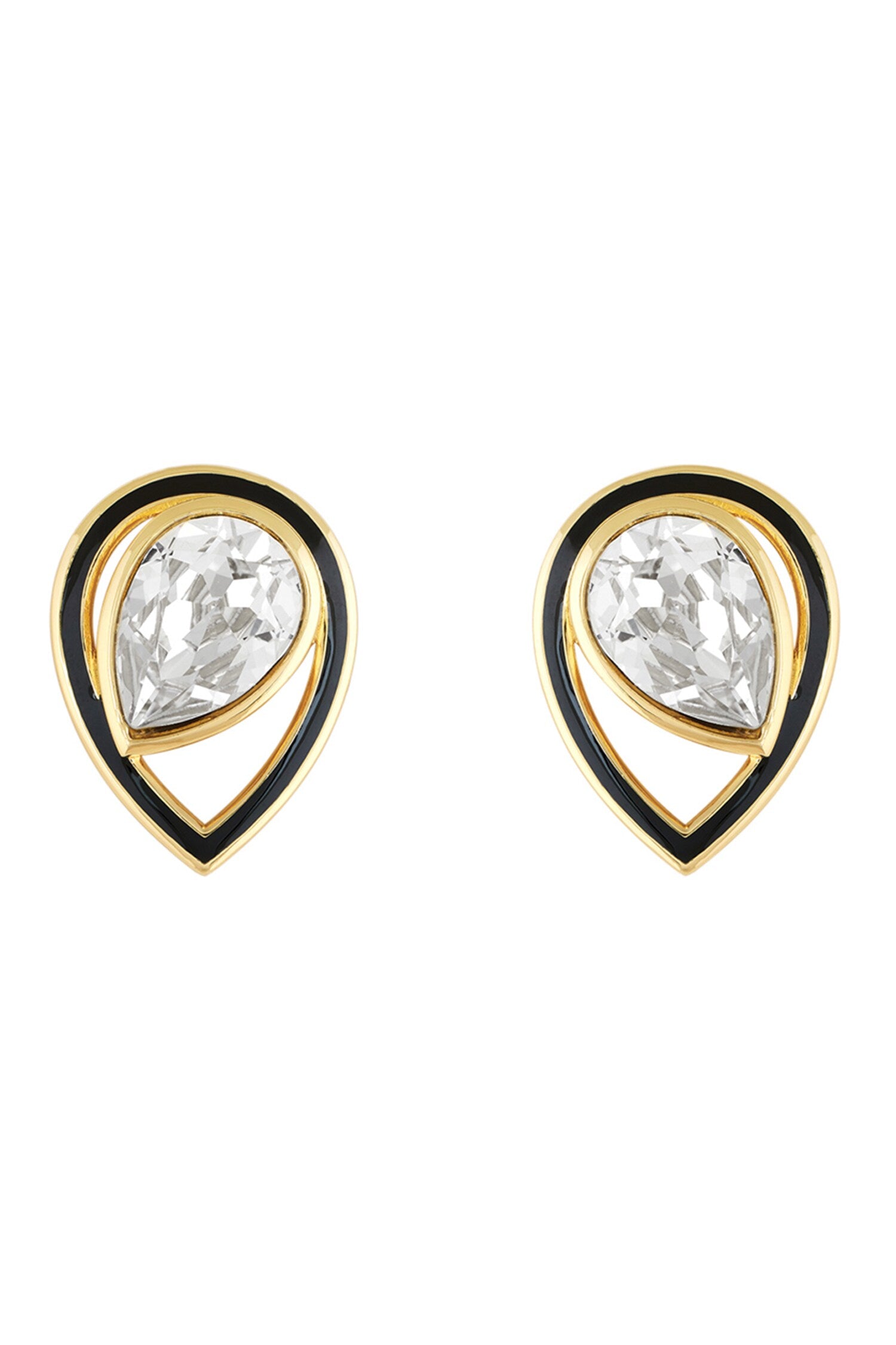 Crystal Embellished Tear Drop Studs 