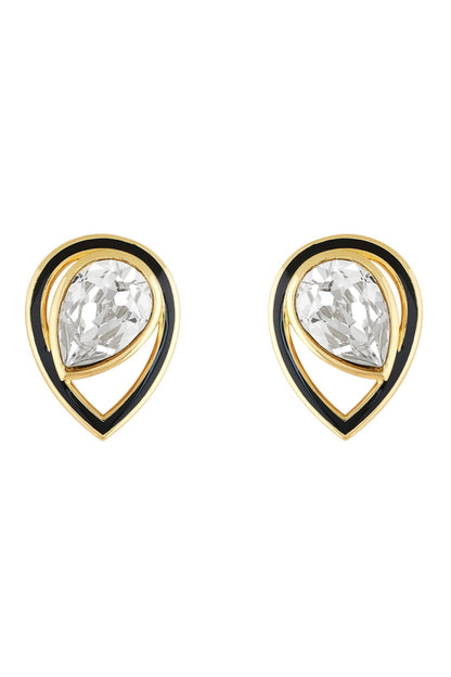 Crystal Embellished Tear Drop Studs 