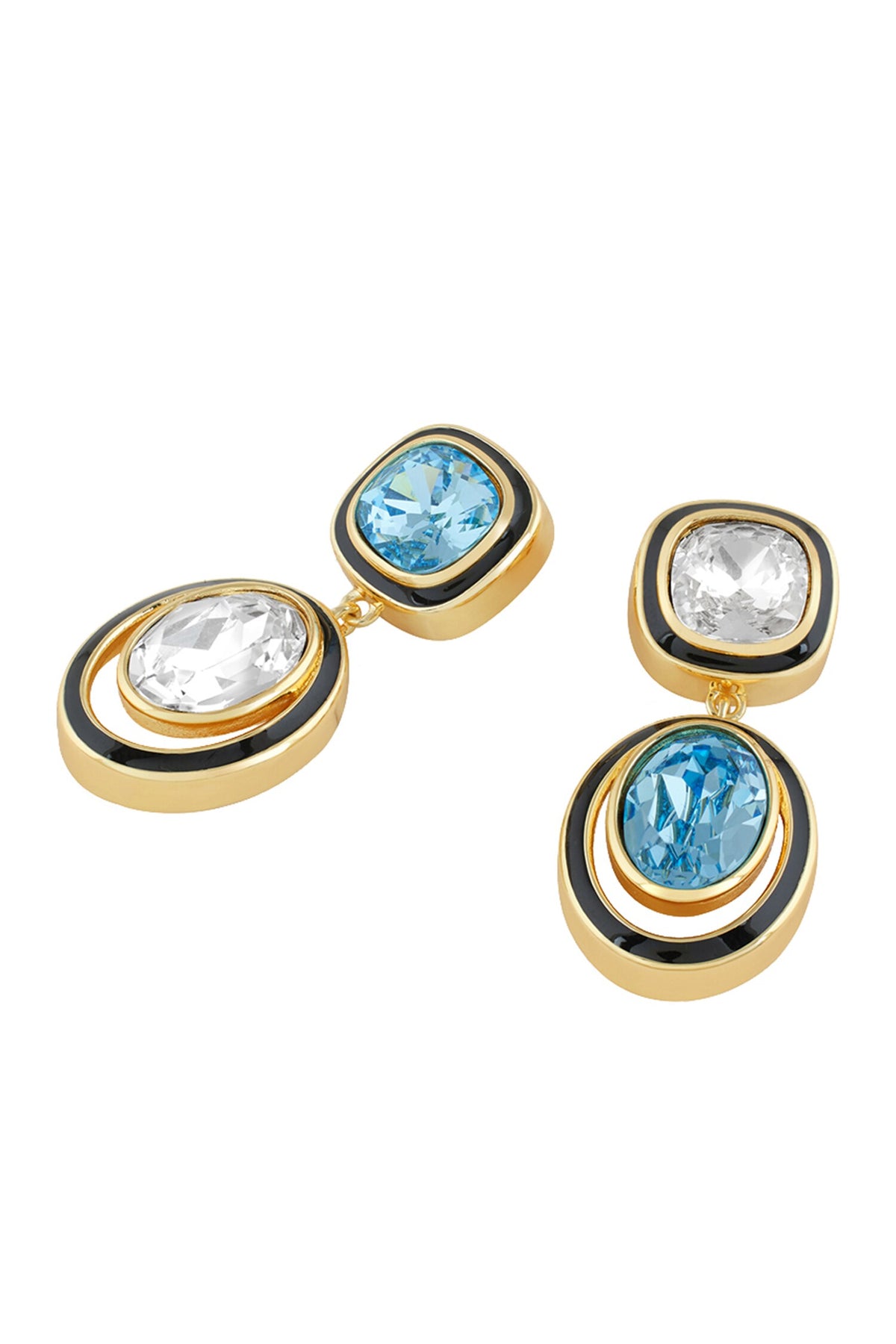 Mismatched Crystal Studded Earrings 
