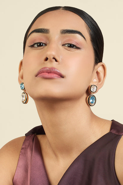 Mismatched Crystal Studded Earrings 