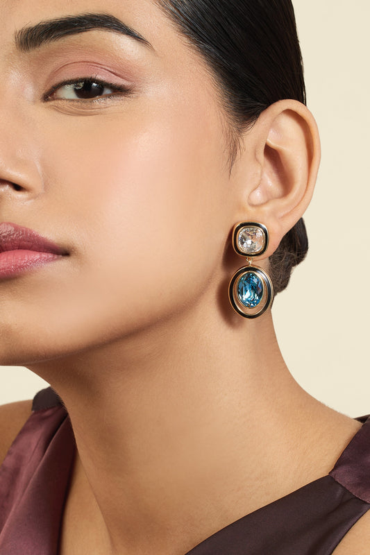 Mismatched Crystal Studded Earrings 