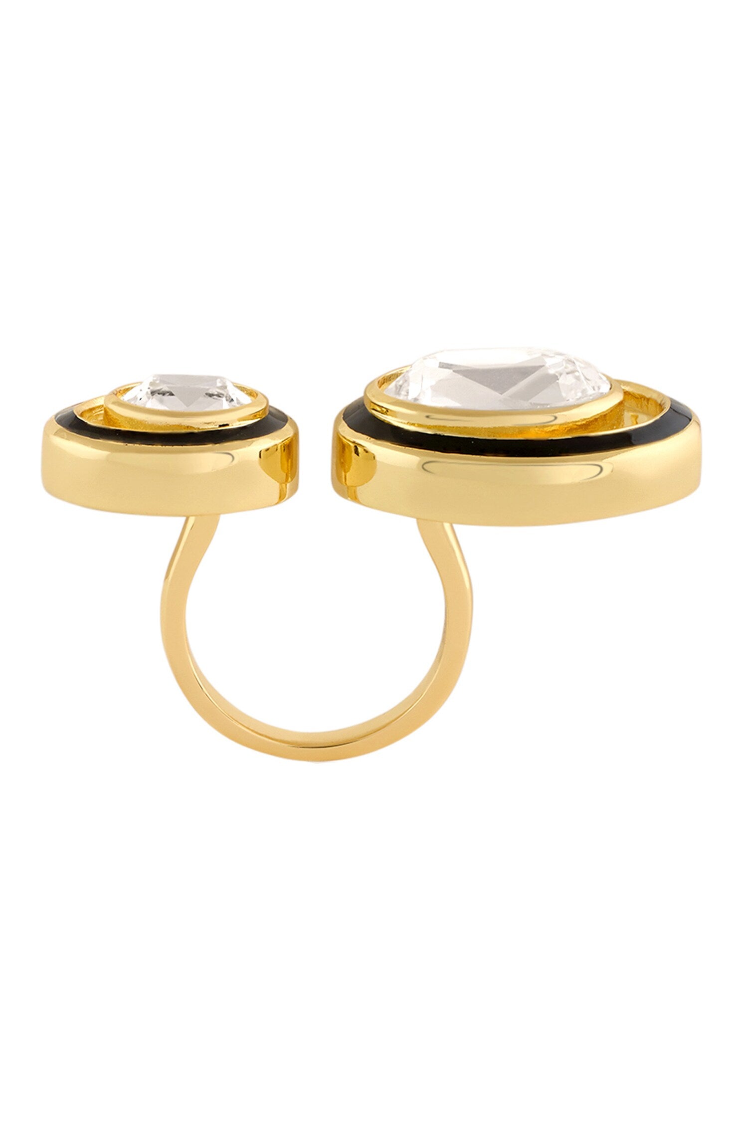 Crystal Embellished Gold Ring 