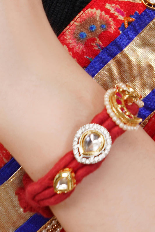 Surkh-E-Gul Kundan Bracelet 
